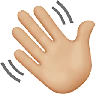 Waving Hand: Medium-Light Skin Tone Emoji 👋🏼 image - Apple style