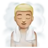 Person In Steamy Room: Medium-Light Skin Tone Emoji 🧖🏼 image - WhatsApp style