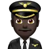 Man Pilot: Dark Skin Tone Emoji 👨🏿‍✈️ image - Apple style