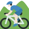 Man Mountain Biking: Light Skin Tone Emoji 🚵🏻‍♂️ image - Twitter / X (Twemoji) style
