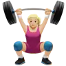 Woman Lifting Weights: Medium-Light Skin Tone Emoji 🏋🏼‍♀️ image - Apple style