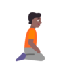 Person Kneeling Facing Right: Medium-Dark Skin Tone Emoji 🧎🏾‍➡️ image - Microsoft Classic 2D style