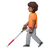 Person With White Cane: Medium-Dark Skin Tone