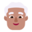 Man: Medium Skin Tone, White Hair
