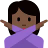 Woman Gesturing No: Dark Skin Tone Emoji 🙅🏿‍♀️ image - Twitter / X (Twemoji) style