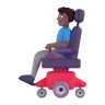 Man In Motorized Wheelchair: Medium-Dark Skin Tone Emoji 👨🏾‍🦼 image - Microsoft 3D Fluent style