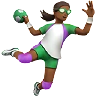 Woman Playing Handball: Medium-Dark Skin Tone Emoji 🤾🏾‍♀️ image - Apple style