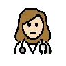 Woman Health Worker: Light Skin Tone Emoji 👩🏻‍⚕️ image - OpenMoji style