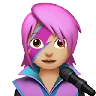 Woman Singer: Medium-Light Skin Tone Emoji 👩🏼‍🎤 image - Apple style