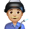 Man Factory Worker: Medium-Light Skin Tone Emoji 👨🏼‍🏭 image - Apple style