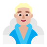 Man In Steamy Room: Medium-Light Skin Tone Emoji 🧖🏼‍♂️ image - Microsoft Classic 2D style