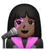 Woman Singer: Dark Skin Tone Emoji 👩🏿‍🎤 image - Samsung style