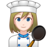 Woman Cook: Light Skin Tone Emoji 👩🏻‍🍳 image - Emojidex style