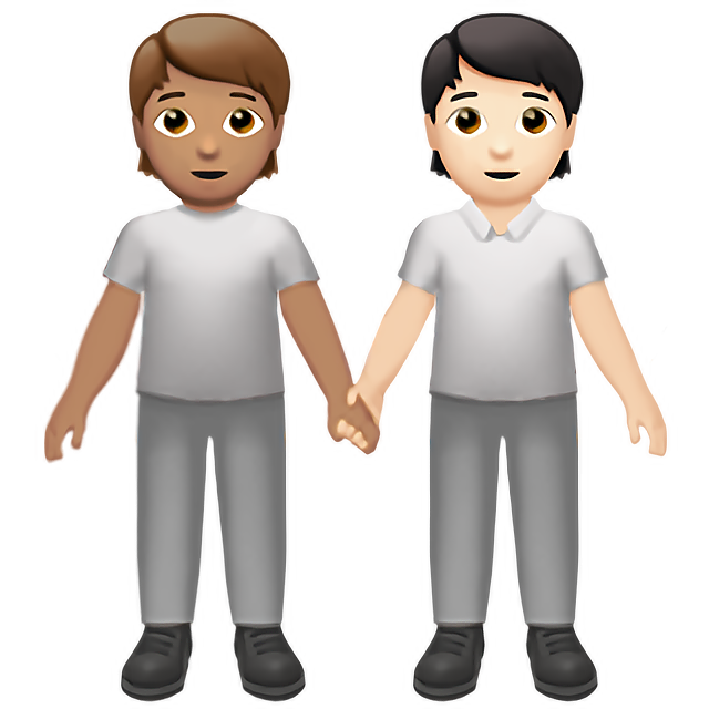 People Holding Hands: Medium Skin Tone, Light Skin Tone
