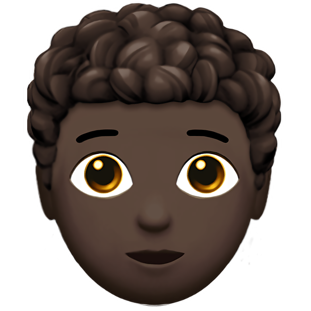 Person: Dark Skin Tone, Curly Hair