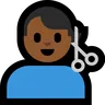 Man Getting Haircut: Medium-Dark Skin Tone Emoji 💇🏾‍♂️ image - Microsoft Windows 10 Segoe UI Emoji style