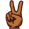 Victory Hand: Medium-Dark Skin Tone Emoji ✌🏾 image - Emojidex style