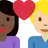 Couple With Heart: Woman, Man, Dark Skin Tone, Medium-Light Skin Tone