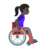 Woman In Manual Wheelchair Facing Right: Dark Skin Tone Emoji 👩🏿‍🦽‍➡️ image - Google Noto Color style