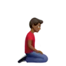 Man Kneeling Facing Right: Medium-Dark Skin Tone Emoji 🧎🏾‍♂️‍➡️ image - Apple style