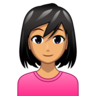 Woman: Medium Skin Tone Emoji 👩🏽 image - Emojidex style