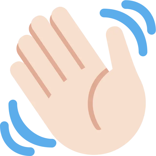 ππ» - Waving Hand: Light Skin Tone Emoji meaning, copy and paste ...