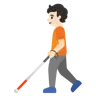Person With White Cane: Light Skin Tone Emoji 🧑🏻‍🦯 image - Google Noto Color style