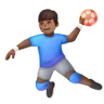 Man Playing Handball: Medium-Dark Skin Tone Emoji 🤾🏾‍♂️ image - Samsung style