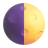 First Quarter Moon Emoji 🌓 image - Microsoft 3D Fluent style