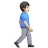Man Walking Facing Right: Light Skin Tone