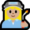 Woman Factory Worker: Medium-Light Skin Tone Emoji 👩🏼‍🏭 image - Microsoft Windows 10 Segoe UI Emoji style