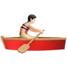 Person Rowing Boat: Light Skin Tone Emoji 🚣🏻 image - Apple style