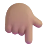 Backhand Index Pointing Down: Medium Skin Tone Emoji 👇🏽 image - Microsoft 3D Fluent style