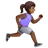 Woman Running Facing Right: Medium-Dark Skin Tone