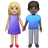 Woman And Man Holding Hands: Medium-Light Skin Tone, Dark Skin Tone