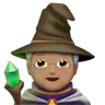 Mage: Medium Skin Tone Emoji 🧙🏽 image - Apple style