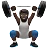 Person Lifting Weights: Dark Skin Tone