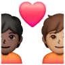 Couple With Heart: Person, Person, Dark Skin Tone, Medium Skin Tone Emoji 🧑🏿‍❤️‍🧑🏽 image - Samsung style