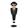 Person In Suit Levitating: Light Skin Tone Emoji 🕴🏻 image - Apple style