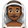 Man With Veil: Medium-Dark Skin Tone Emoji 👰🏾‍♂️ image - Apple style