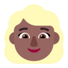 Woman: Medium-Dark Skin Tone, Blond Hair Emoji 👱🏾‍♀️ image - Microsoft Classic 2D style