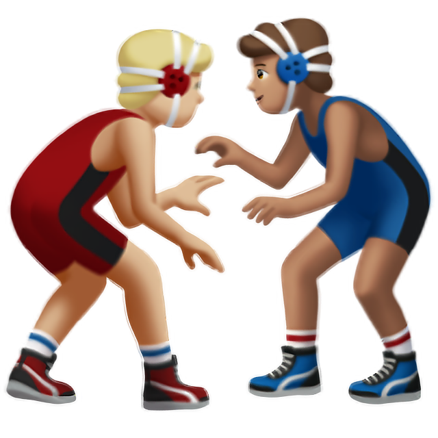 Men Wrestling: Medium-Light Skin Tone, Medium Skin Tone