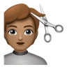 Person Getting Haircut: Medium Skin Tone Emoji 💇🏽 image - Huawei Harmony OS style