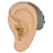 Ear With Hearing Aid: Medium-Light Skin Tone