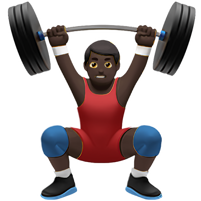Man Lifting Weights: Dark Skin Tone