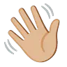 Waving Hand: Medium-Light Skin Tone Emoji 👋🏼 image - Google Noto Color Animated style