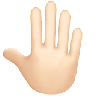 Raised Back Of Hand: Light Skin Tone Emoji 🤚🏻 image - Apple style