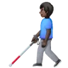 Man With White Cane: Dark Skin Tone Emoji 👨🏿‍🦯 image - Samsung style