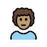 Man: Medium Skin Tone, Curly Hair Emoji 👨🏽‍🦱 image - OpenMoji style