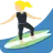 Woman Surfing: Medium-Light Skin Tone